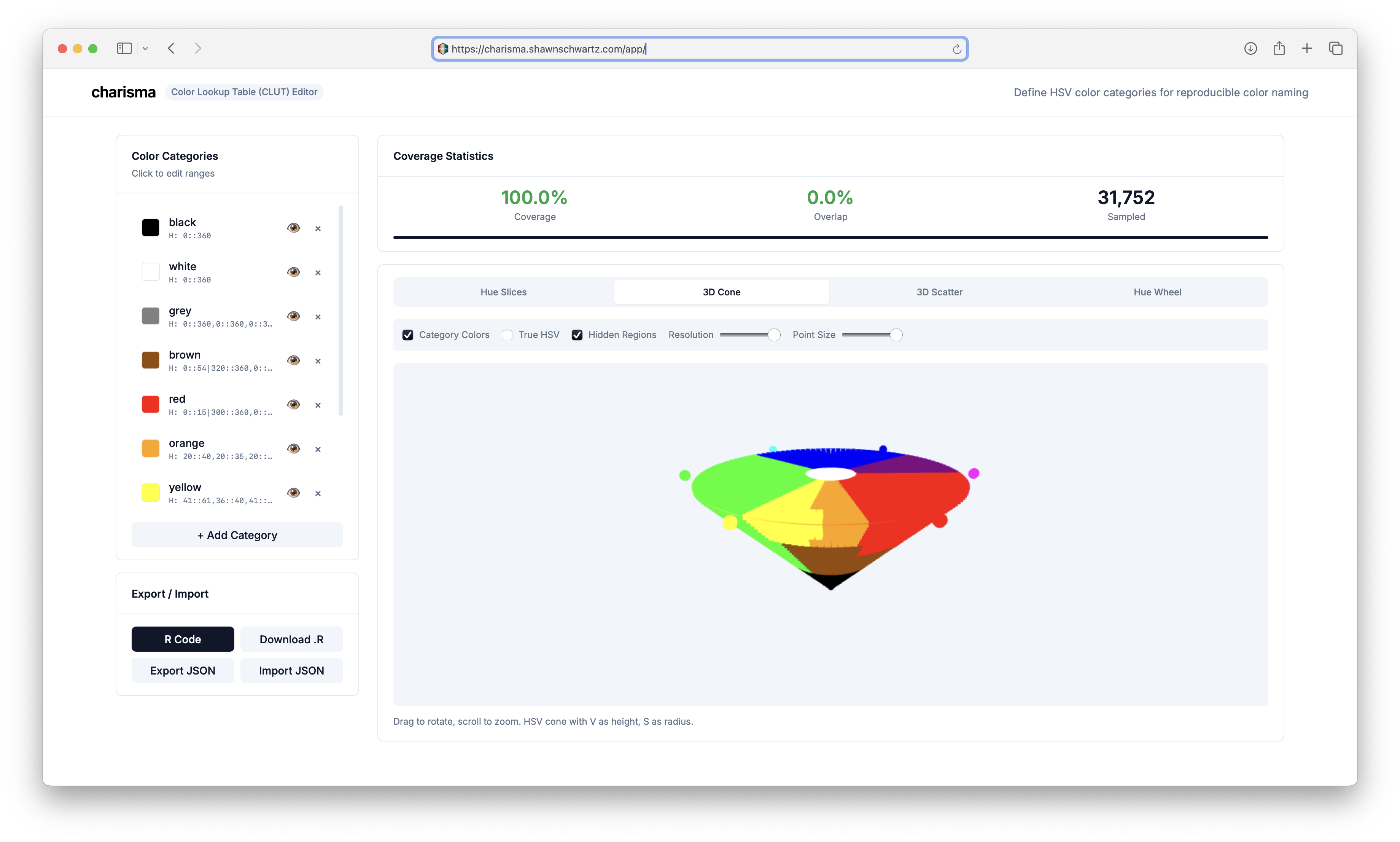 CLUT Editor 3D Visualization